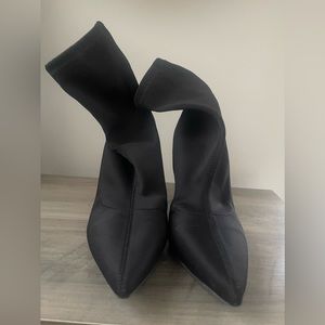 Black pointed booties
